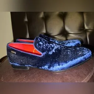 TAYNO VIPER DARK BLUE DRESS SHOES FTL-09-138 TAYNO VIPER DRESS NAVY LOAFERS WITH CRYSTALS size 8 | eBay main image 4